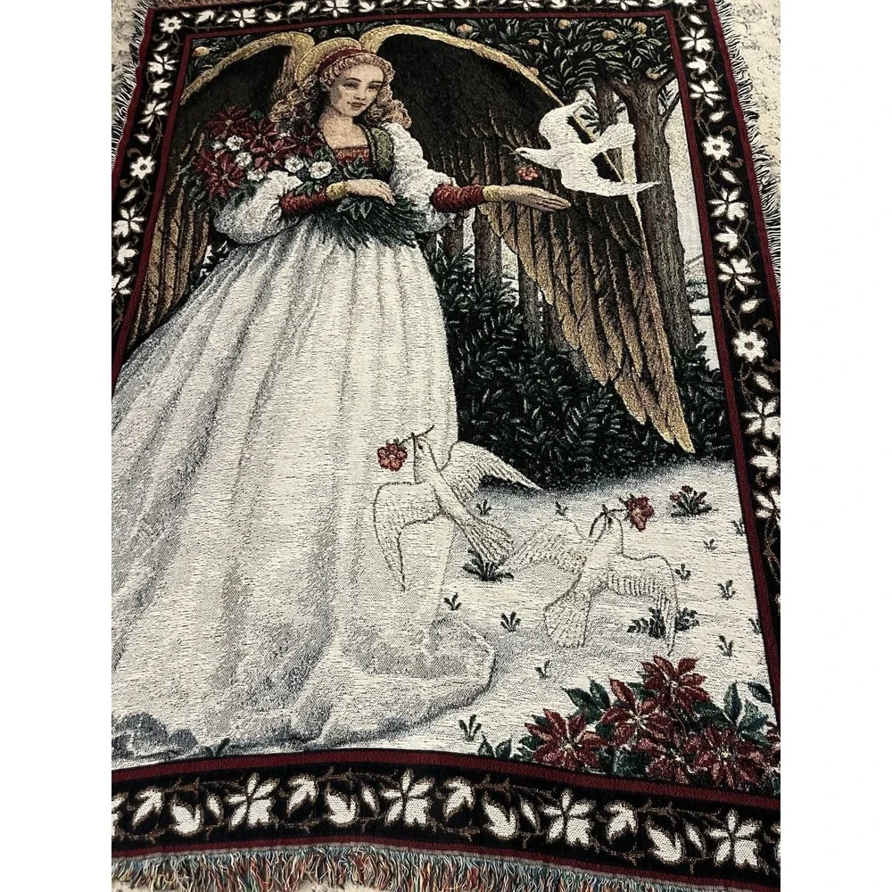 Pure Country Weavers Christmas Angel with Doves Blanket